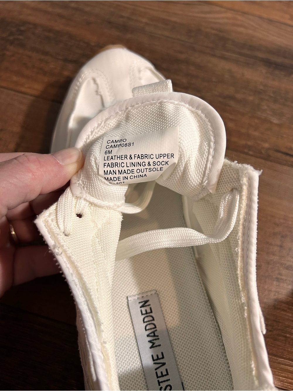NEW Steve Madden Campo Sneakers solid white sz 6 - Picture 8 of 8